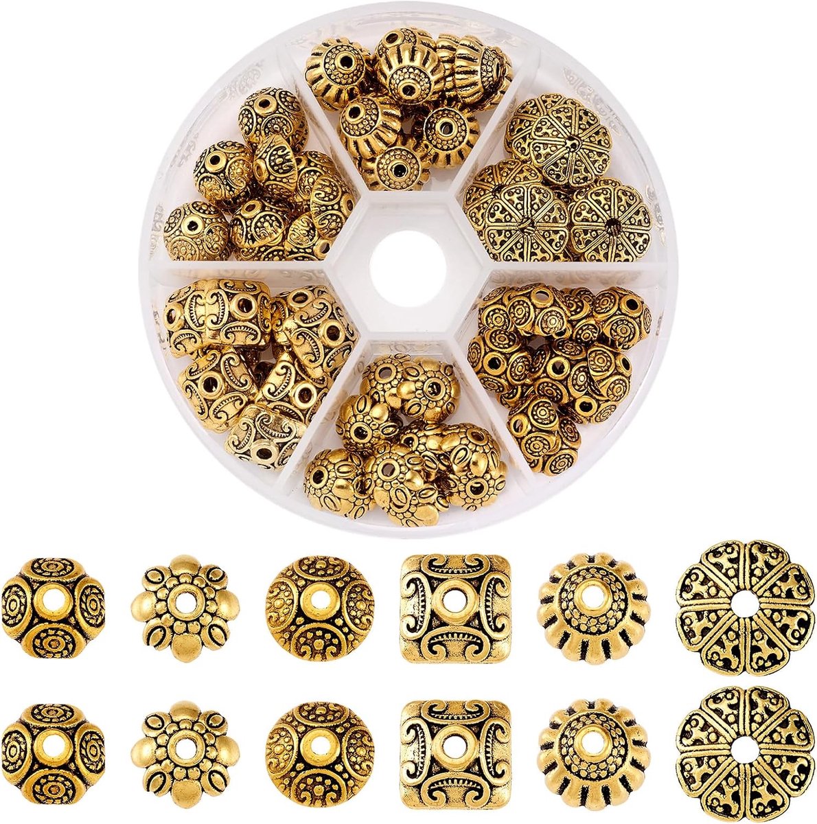 Filigraan Bloem Kraal Caps Tibetaanse Stijl Kegels Bead End Caps Spacers Voor Earring Sieraden Maken