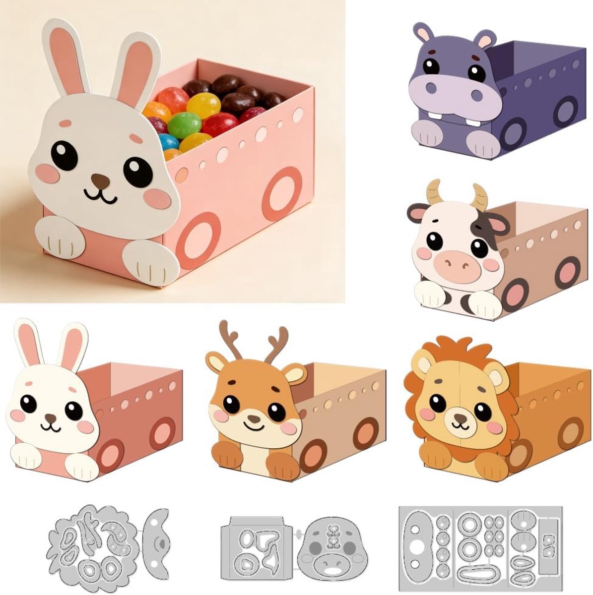 3D dier opbergdoos metalen stansvormen papier knutselsjablonen van koolstofstaal scrapbooking embossjablonen stansvormen voor wenskaarten maken DIY geschenkdoos