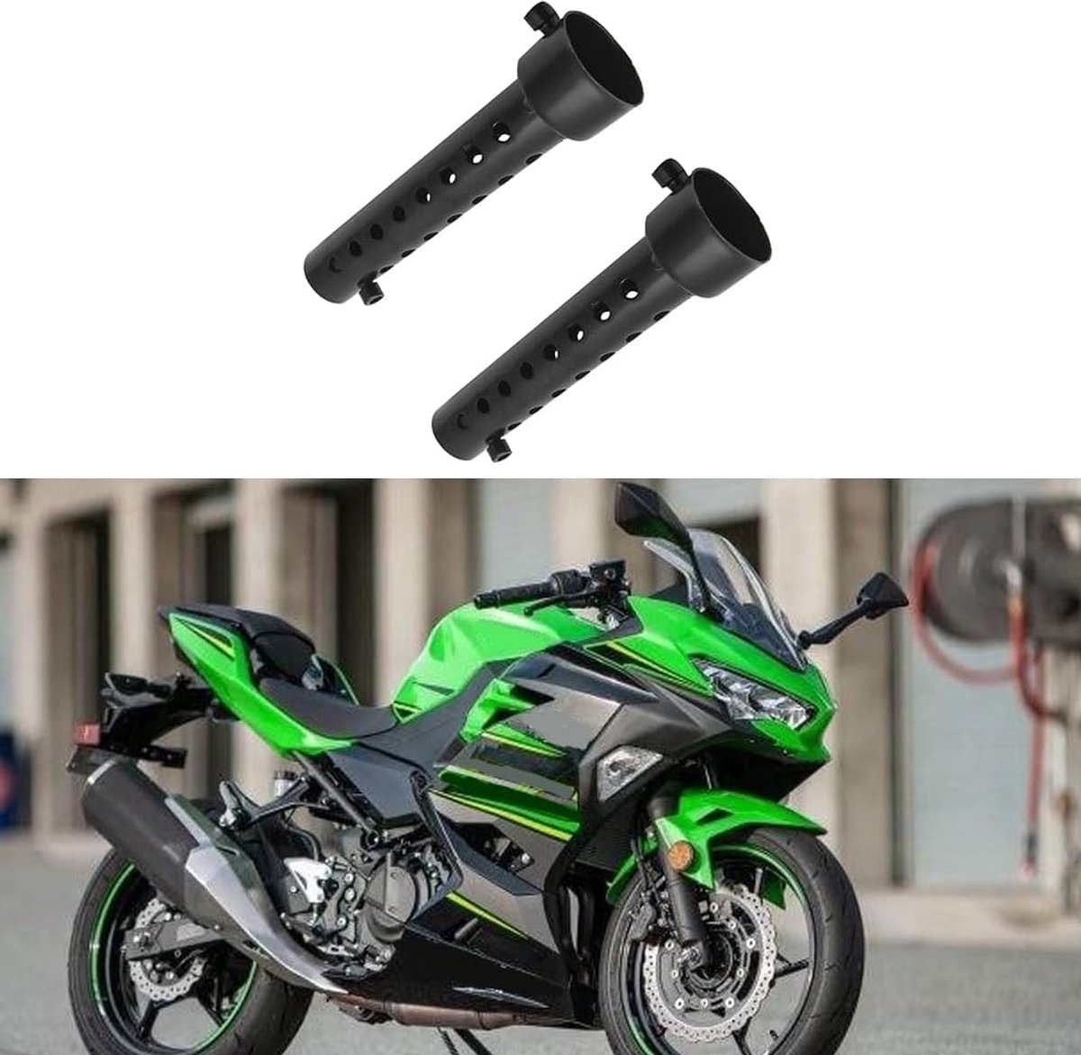 1X 60 mm universele motorfiets uitlaatdemper baffle Db Killer korte demper, zwart