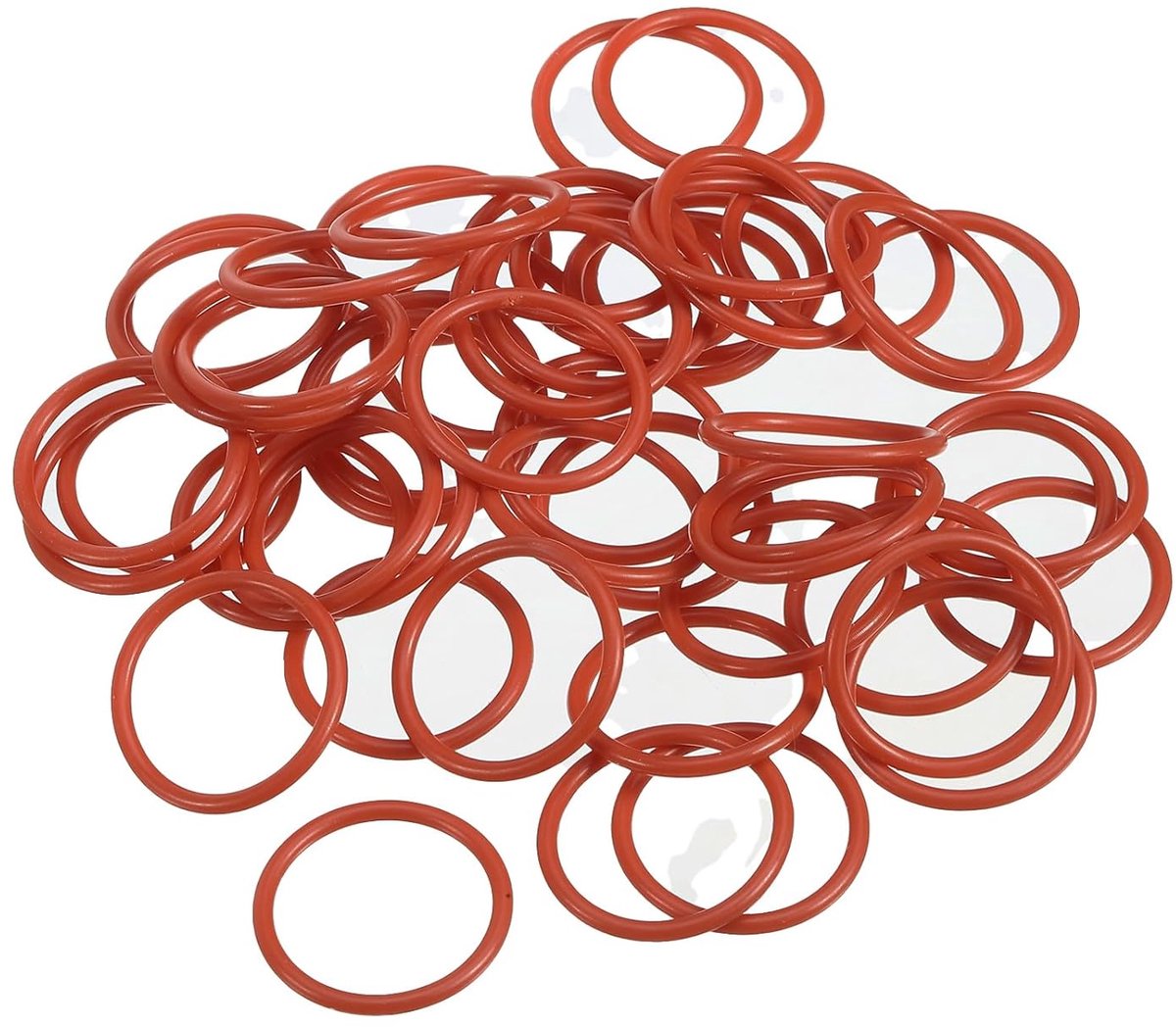 Siliconen O-ring 24 mm OD 20 mm ID 2 mm breedte, 50 stuks metrische VMQ afdichtingsafdichtingen voor reparatie van loodgietercompressorventielen, rood