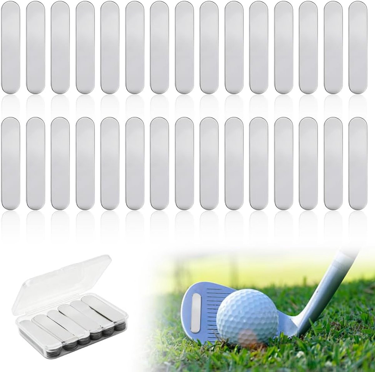 zelfklevend, 30 stuks zelfklevende loodband met doos gewichtsstrips voor het verbeteren van het swinggewicht, golf lead tape voor putter, badminton, pickleball paddle