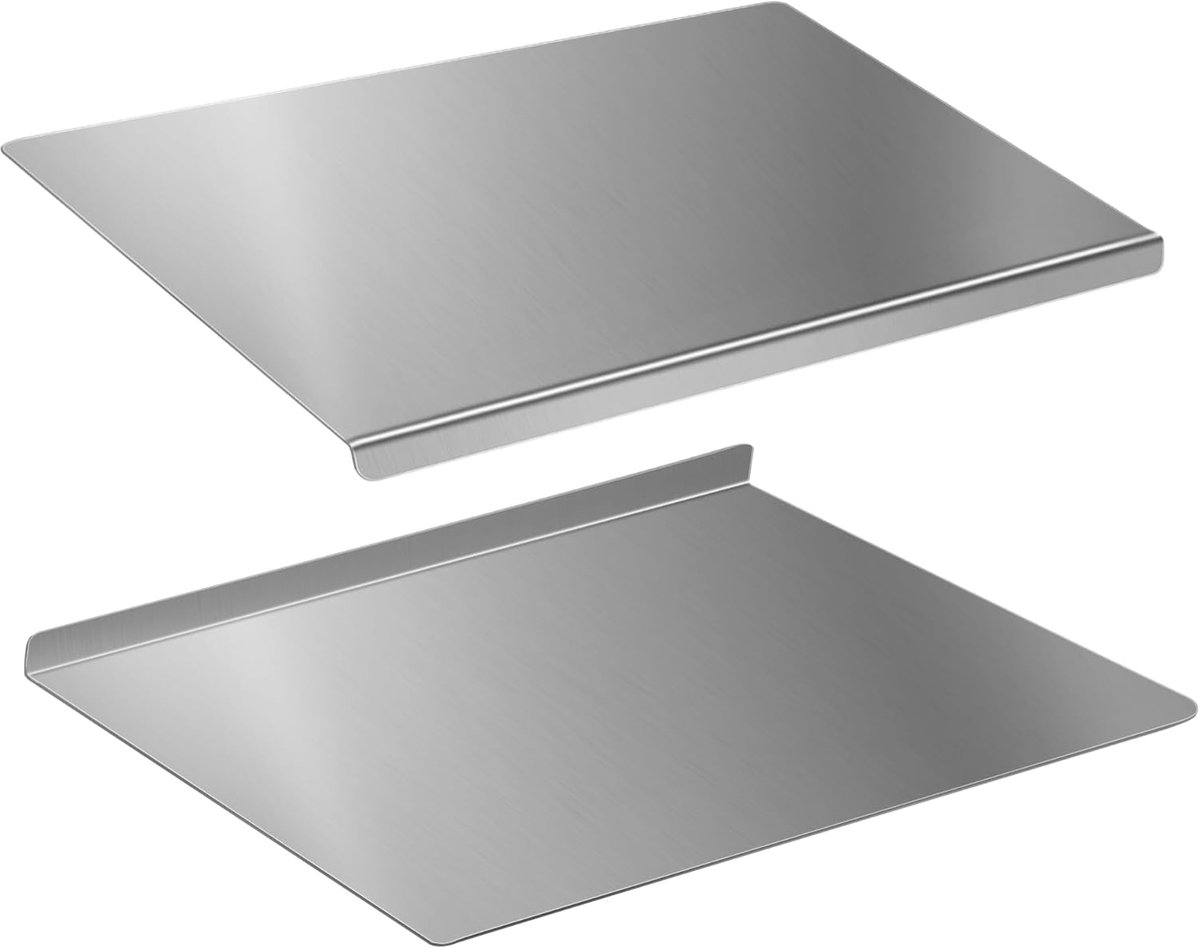 snijplank met aanslagrand, keukenplank 40 x 30 cm voor het kneden van deeg, vlees, groenten en brood, 2 stuks