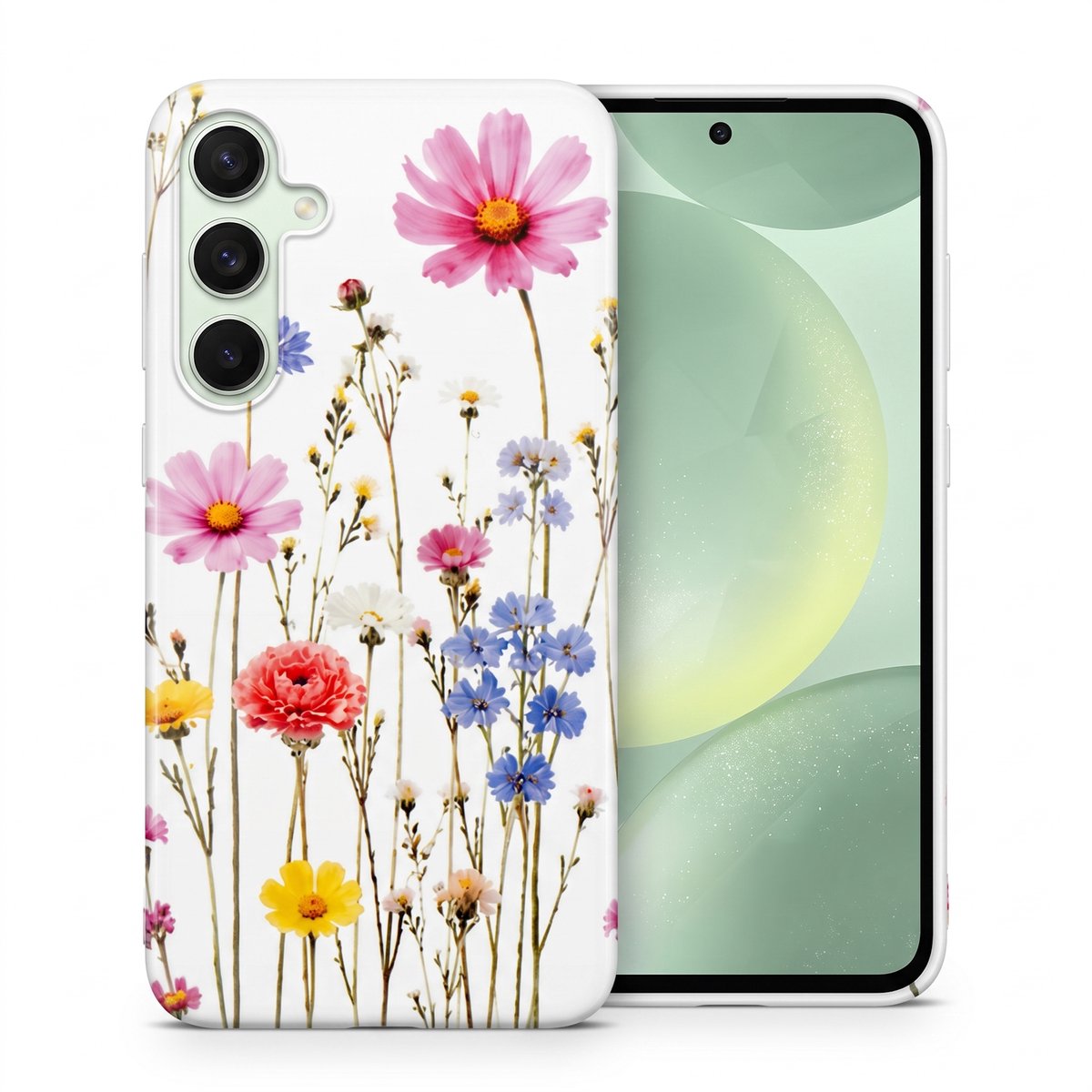 Hoesje geschikt voor Samsung Galaxy S24 – Wild Bloemen – Exclusief Design – Polycarbonaat – Floral