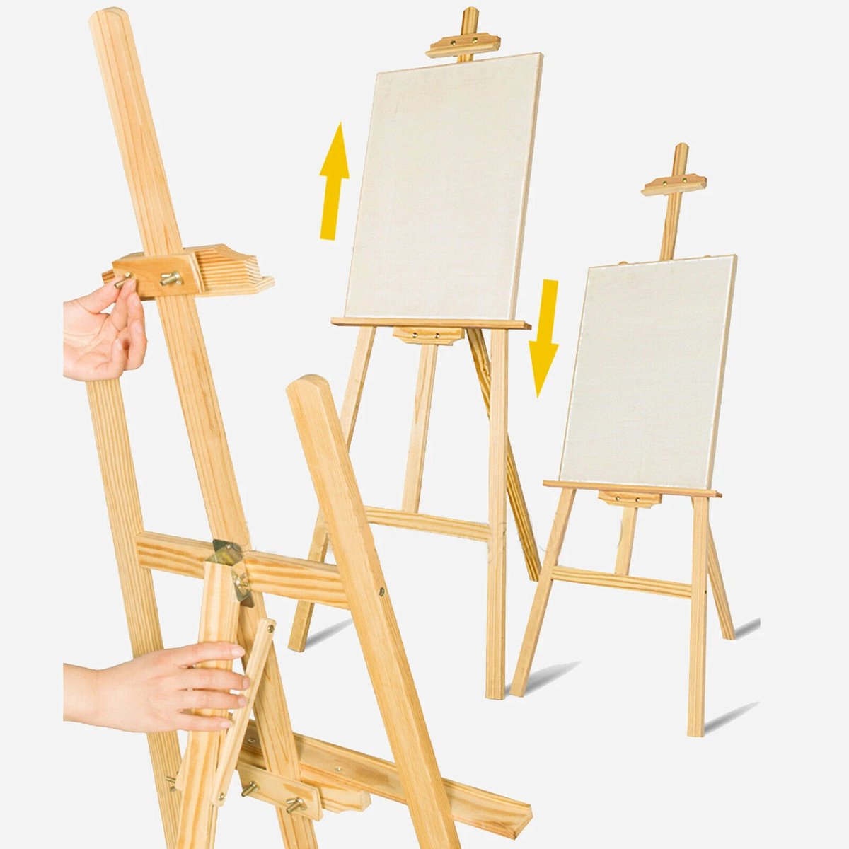 Gudalio Schildersezel - Kunstenaarsezel - Atelierezel - Opvouwbaar en Verstelbaar - Kinderen & Volwassenen - 150 cm - Grenenhout