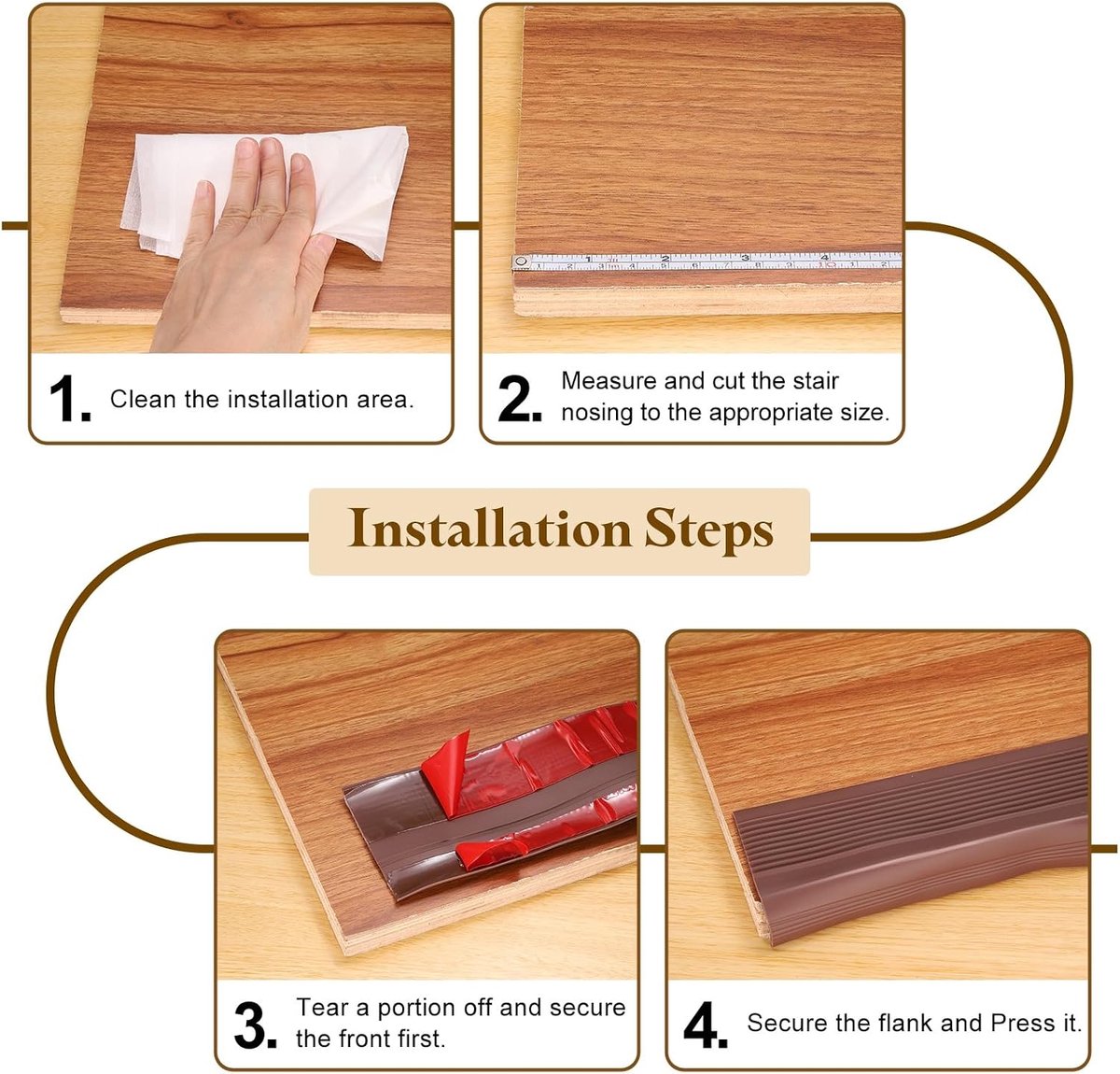 Trapneus van vinyl, antislip, zelfklevend, beschermstrip, waterdichte trapbekleding, lijst voor buiten en binnen (5 cm x 2 5 cm zwart)
