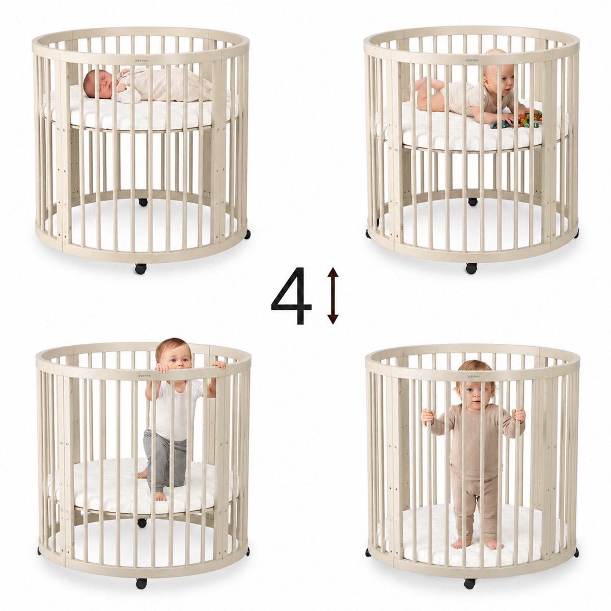 Deryan Willow Box - Ronde Houten Babybox inclusief Matras - Sand – foto 7