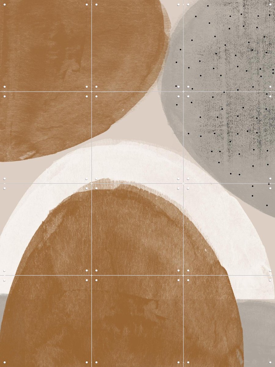 IXXI Earthy Shapes Harmony, The Miuus Studio & Various - 60 x 80 cm - Gratis ophangtool - Grote wanddecoratie en posters - Kwaststreken, Modern