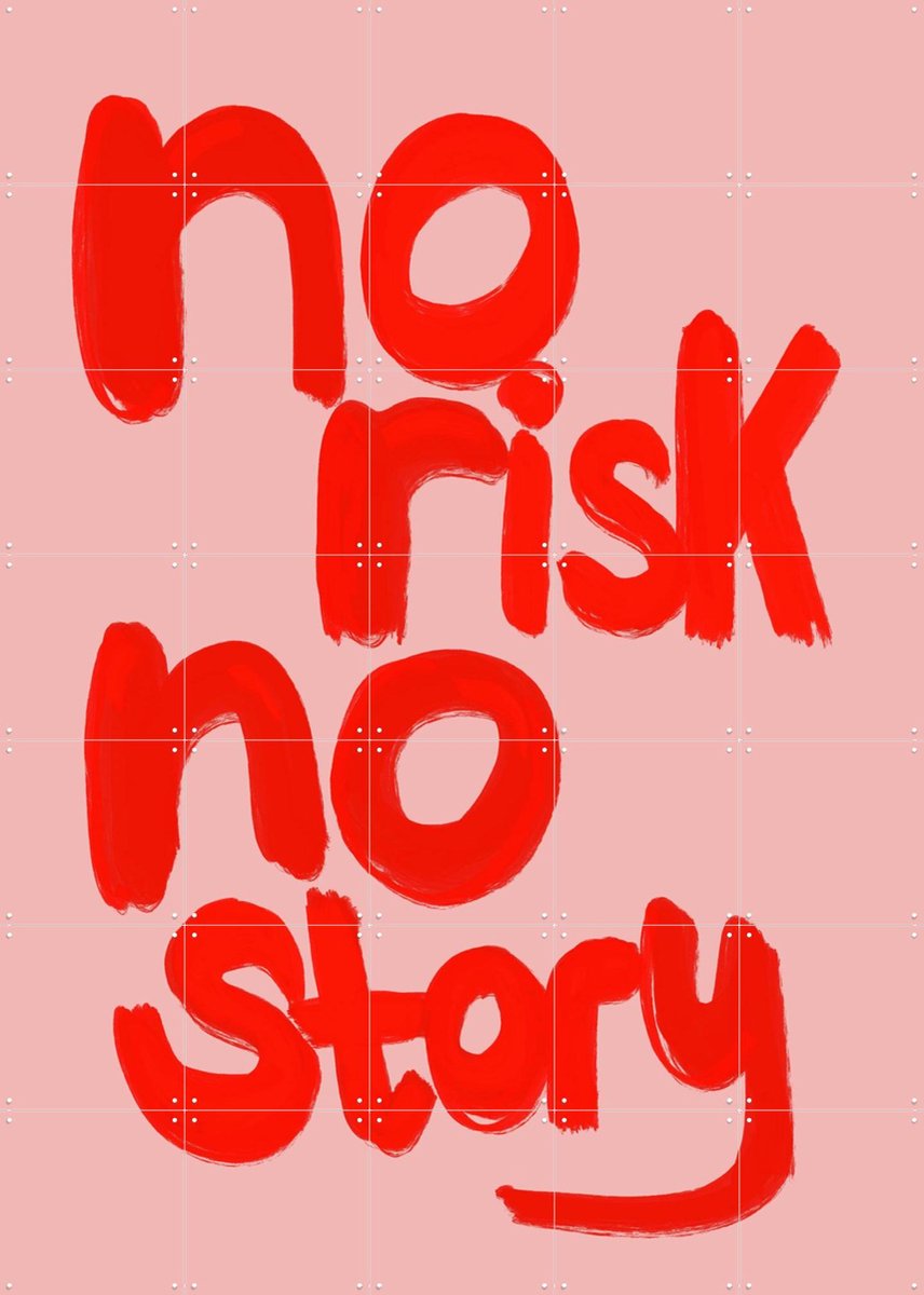 IXXI No Risk No Story, Hej.Ibiza - 100 x 140 cm - Gratis ophangtool - Grote wanddecoratie en posters - Modern, Digitale Kunst, Grafisch Ontwerp