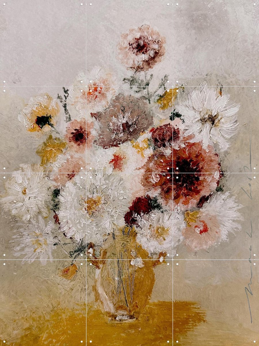 IXXI Les Fleurs Belles, Maaike Koster & My Deer Art Shop - 60 x 80 cm - Gratis ophangtool - Grote wanddecoratie en posters - Klassiek, Olieverf