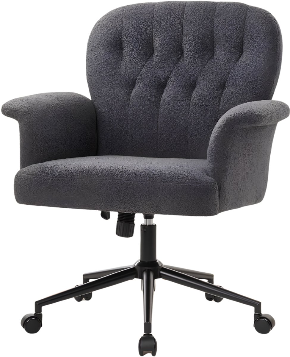 NIVA® Ergonomische Bureaustoel - Bureaustoel - Bureaustoelen voor Volwassenen - Donkergrijs - 49cm x 59cm x 98cm
