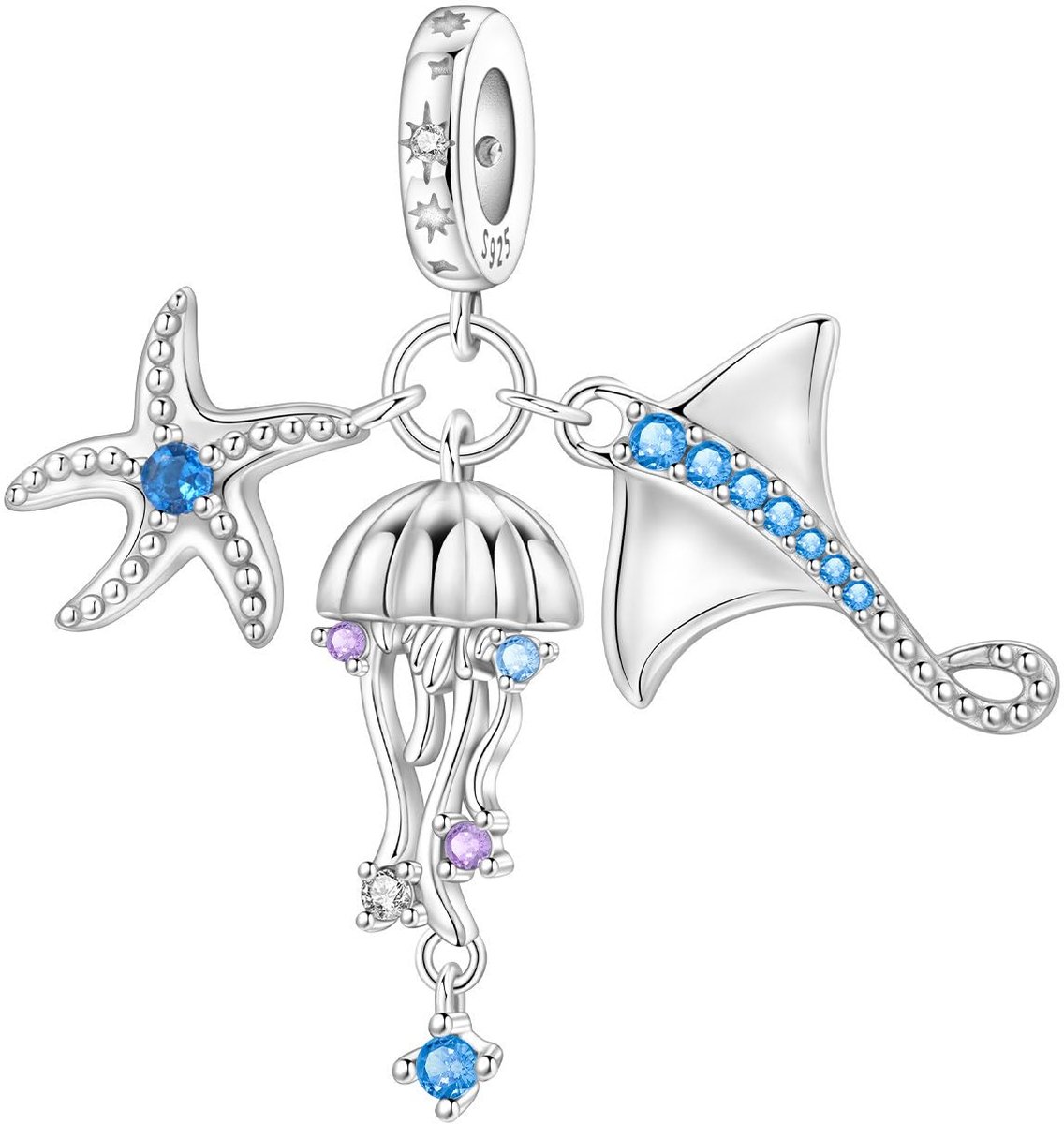 Bedels - hanger collectie (dolfijn, schildpad, vis, zeester) voor armbanden en halskettingen voor dames