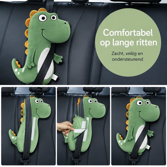 BOTC Gordelhoezen - Luxe Gordelhoes Auto - Gordelkussen voor Kinderen - 48x22cm - Comfortabele Gordelbeschermer - Groente van BOTC — afbeelding 5