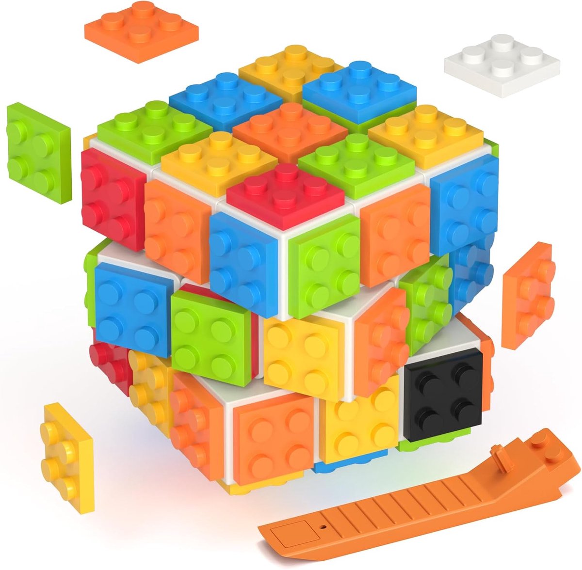 Magische kubus en 3 x 3 dobbelstenen, puzzels en snelle 3D-dobbelstenen voor plezier voor kinderen en volwassenen (wit)