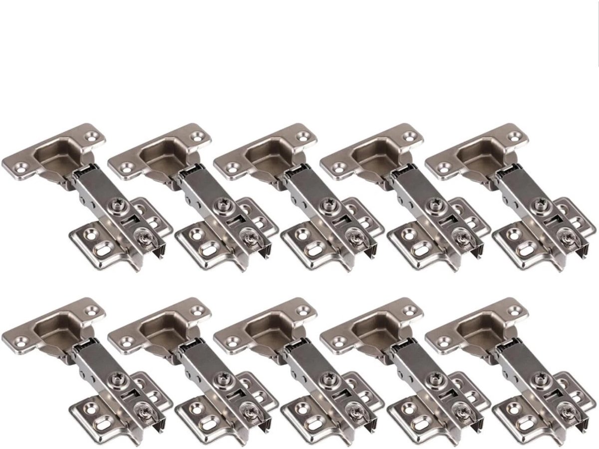 10 stuks softclose hoekaanslag, scharnieren, potbanden, 35 mm, kastscharnier met 90°-105° openingshoek, potscharnier voor keukenkast, kastdeur, kledingkast