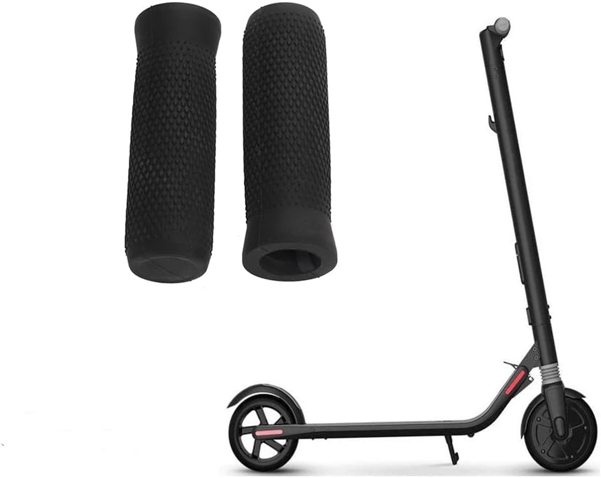 2 stuks stuurafdekking voor Segway Ninebot E22 E25 E45 ES1 beschermhoes voor handvat van siliconen, duurzaam, schokbestendig, accessoires voor elektrische scooter, reserveonderdeel (zwart)