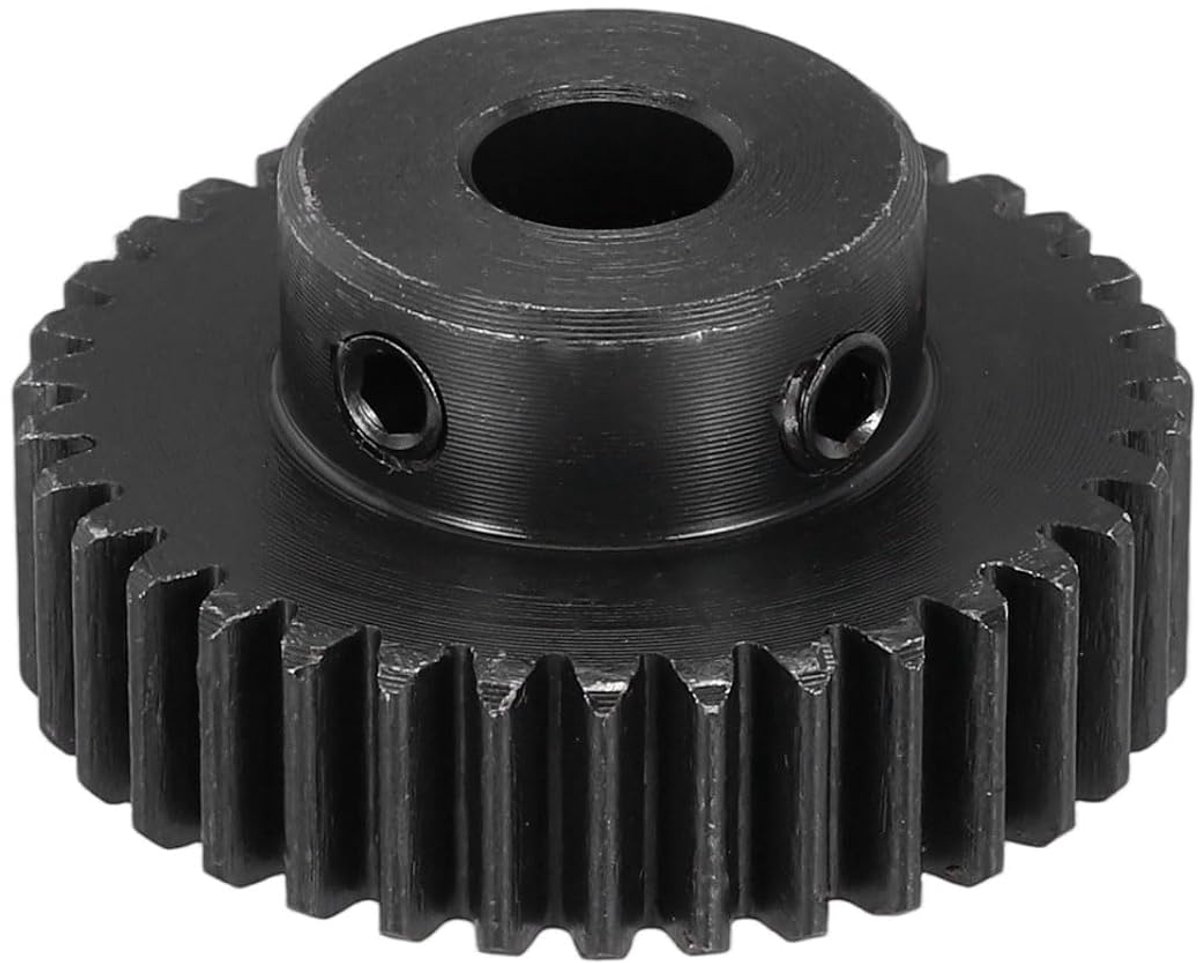 1 stuk 1 m 35T tandwiel van staal voor RC-motor, compatibel met as 8 mm, voor onderdelen RC-voertuigen, vrachtwagens, auto's, afstoten, afstandsbediening en crawler, zwart