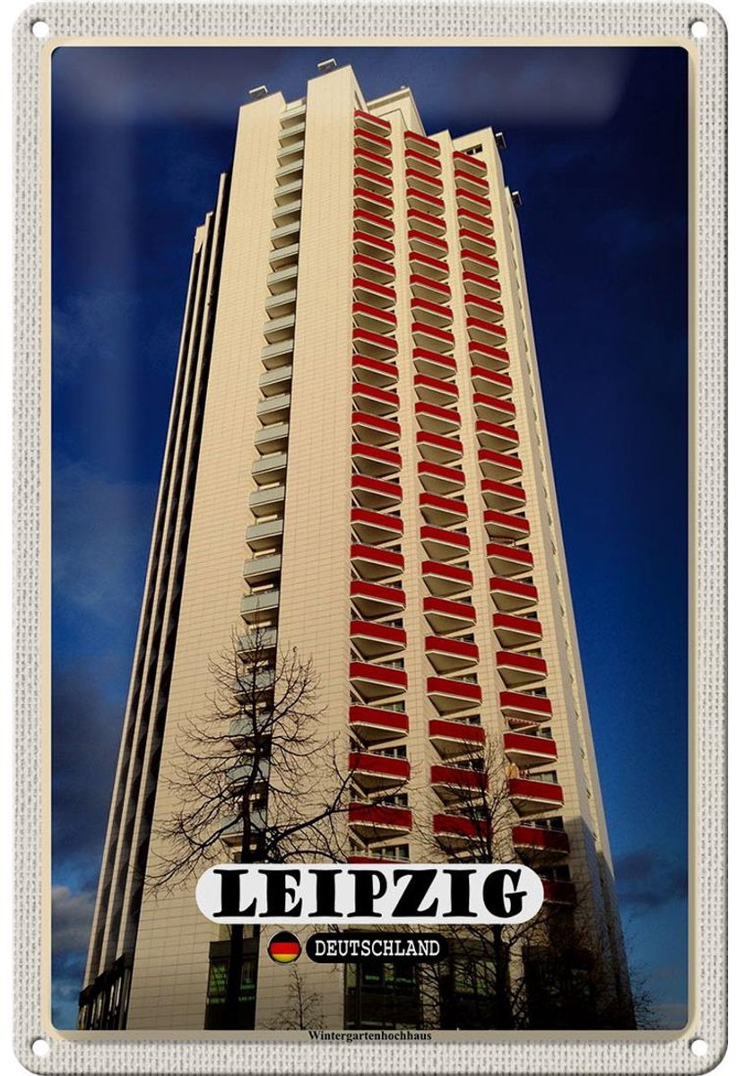 Blechschild Städte Leipzig Wintergartenhochhaus 20x30cm