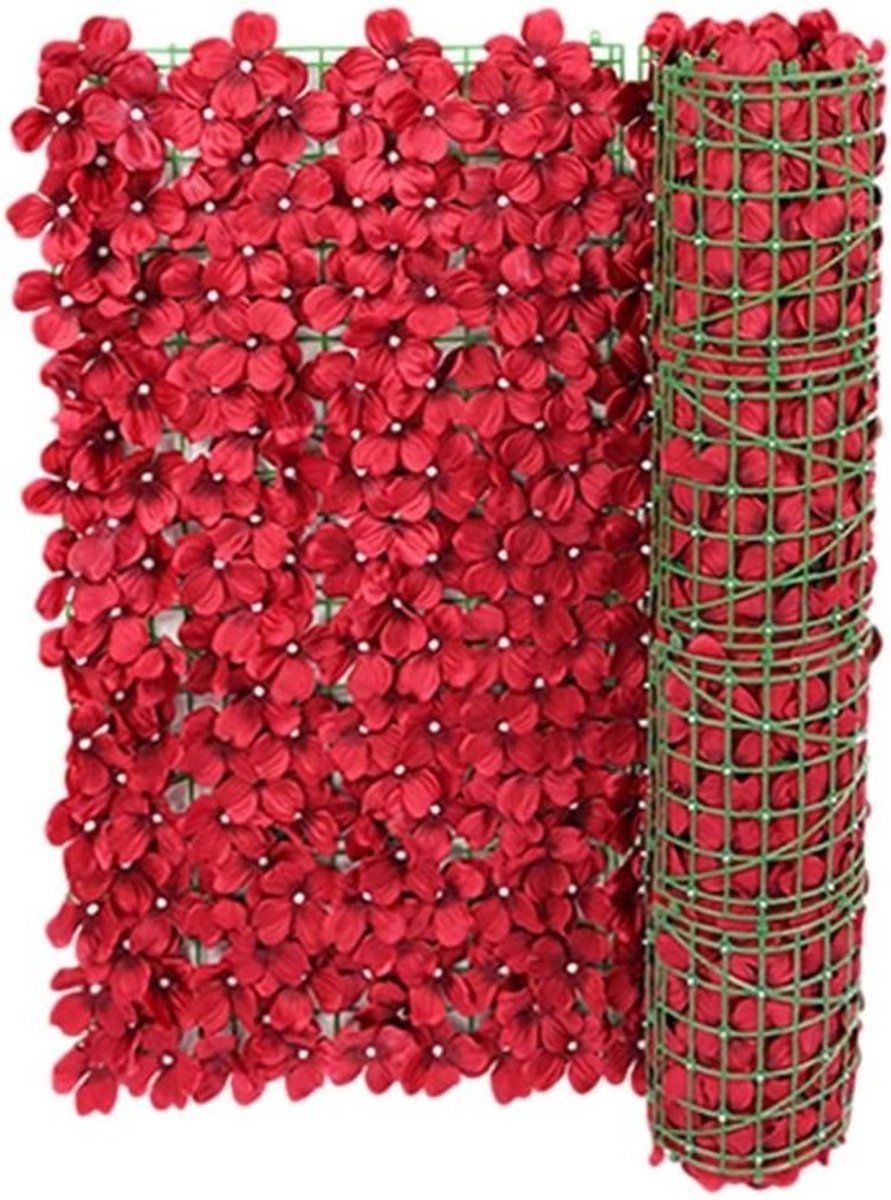 Kunstmatige Klimop - Privacy Scherm - Tuin Decoratie - Weerbestendig Materiaal - 1x3 Meter - Rood