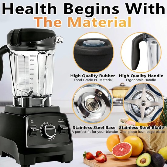Citruspers met afsluitdeksel en roestvrijstalen lemmet voor Vitamix 750, 5300, 5200 en E310 - Perfect voor sap, smoothies en gezonde dranken — afbeelding 2