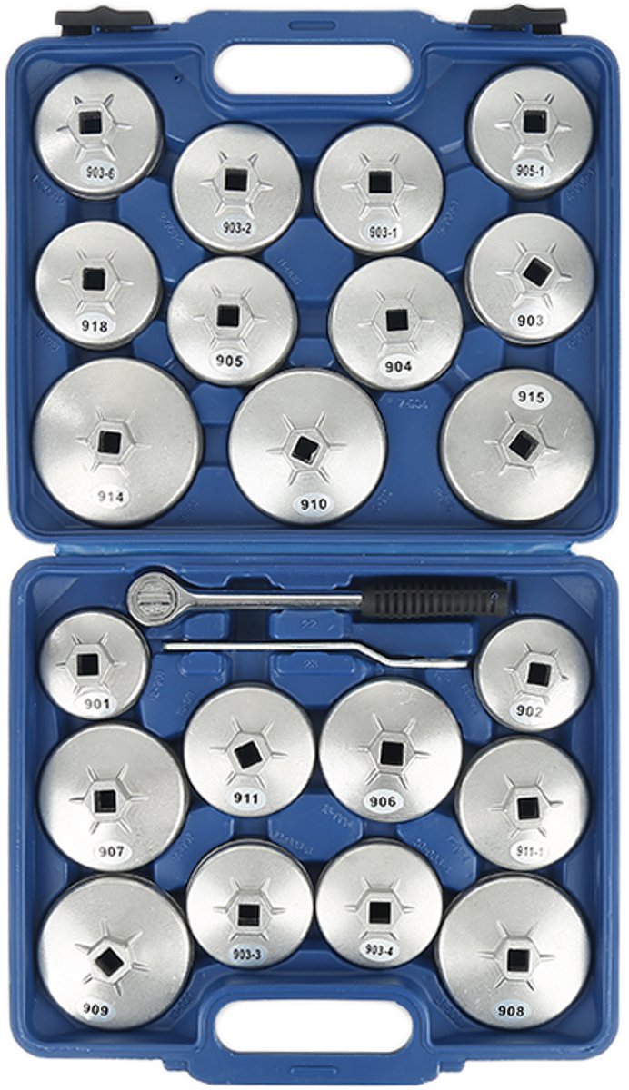 PIPIPOXER Oliefilter doppen sleutel - 23 Delige Oliefilter Demontageset - Oliefilter Kappenset - opbergkoffer