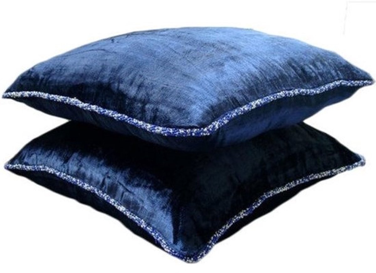 Kussenhoezen - Decoratieve kussensloop - Woonkamer inrichten - Handgemaakt design - 60 x 60 cm - Marineblauw