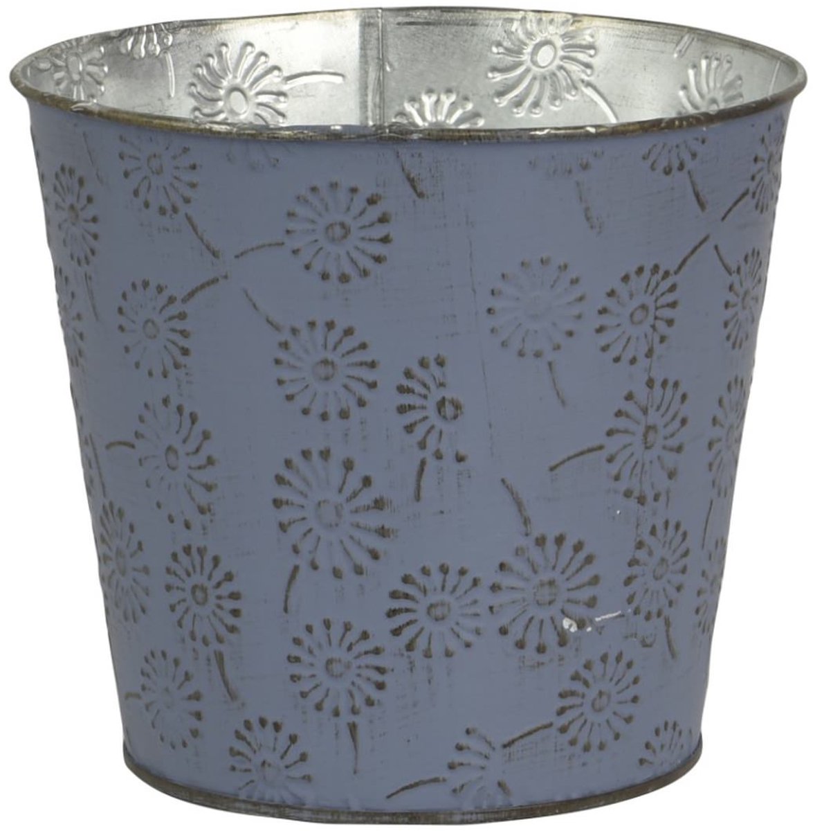 Kaemingk Overpot Vintage Staalblauw L Ø 16 cm 14.7 cm - Metaal