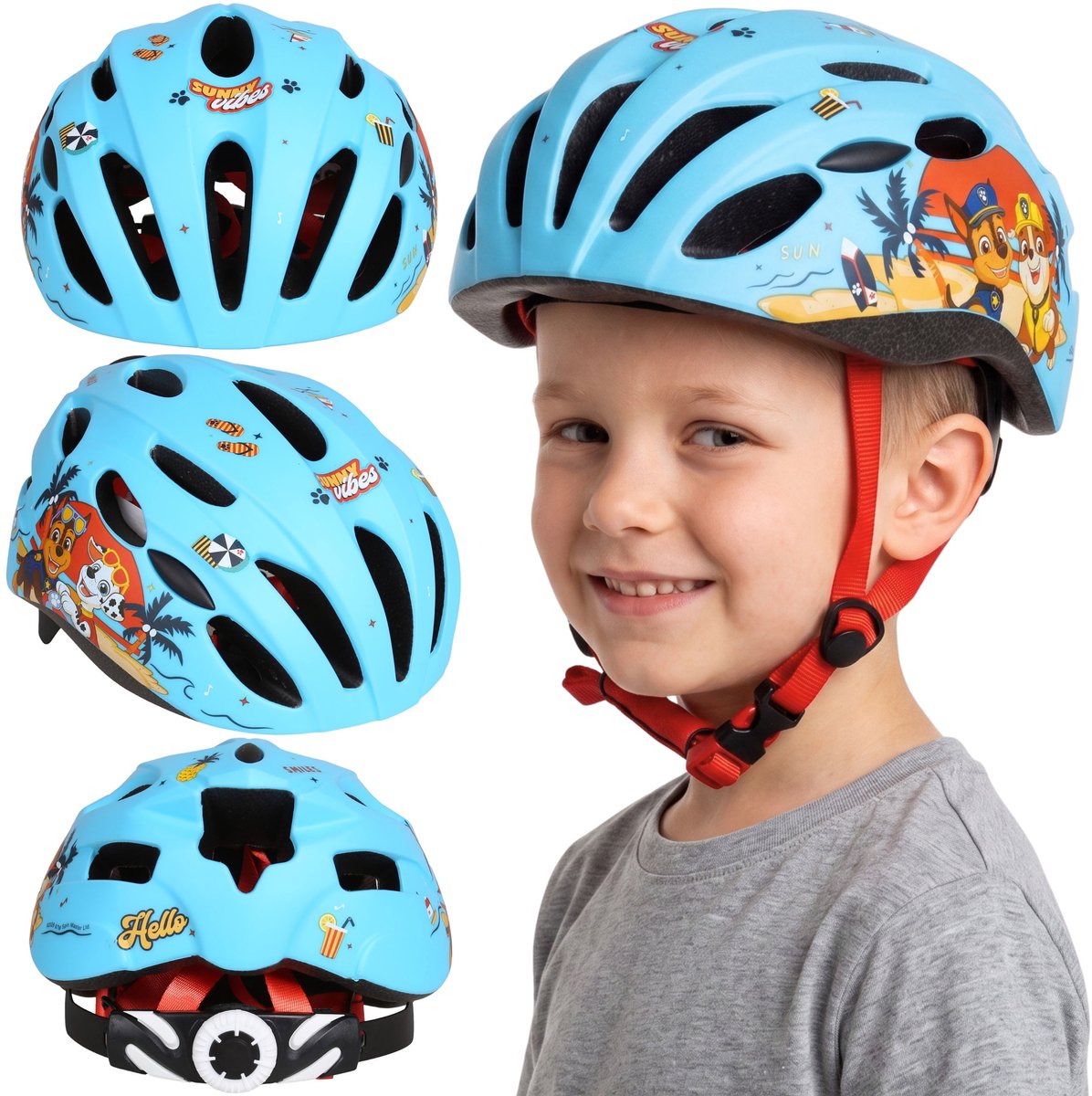 Paw Patrol Chase Marshall VEILIGE IN-MOLD fietshelm voor jongens, VERSTELBAAR 48-52 cm