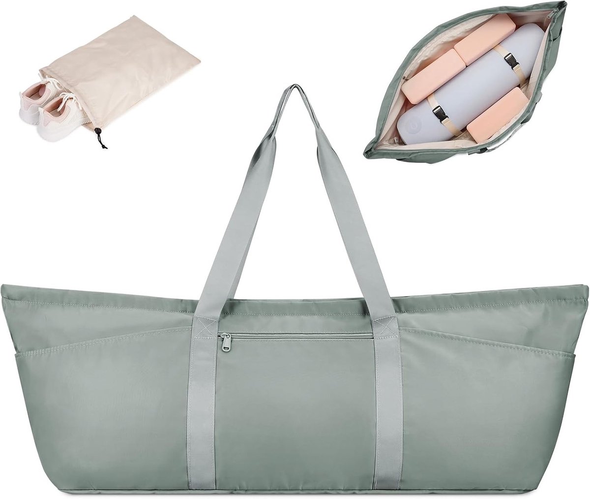 Grote Sporttas voor Dames, Ideaal voor Yoga, Pilates en Fitness met Schoenenvak en Vochtbestendig Compartment