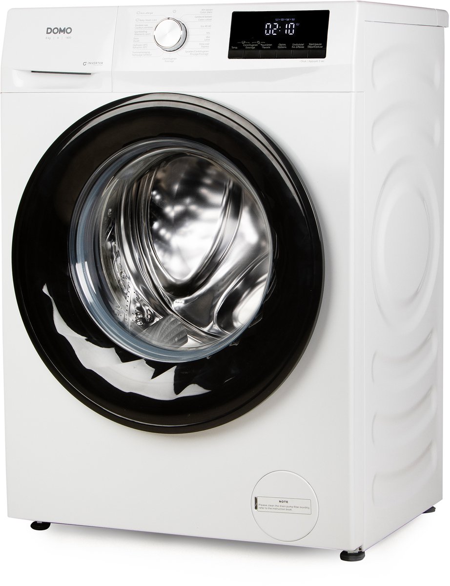 DOMO DO95102WM Wasmachine - 8 kg - Energieklasse A - Aquastop - 1400 RPM - 15 Programma's - Wit