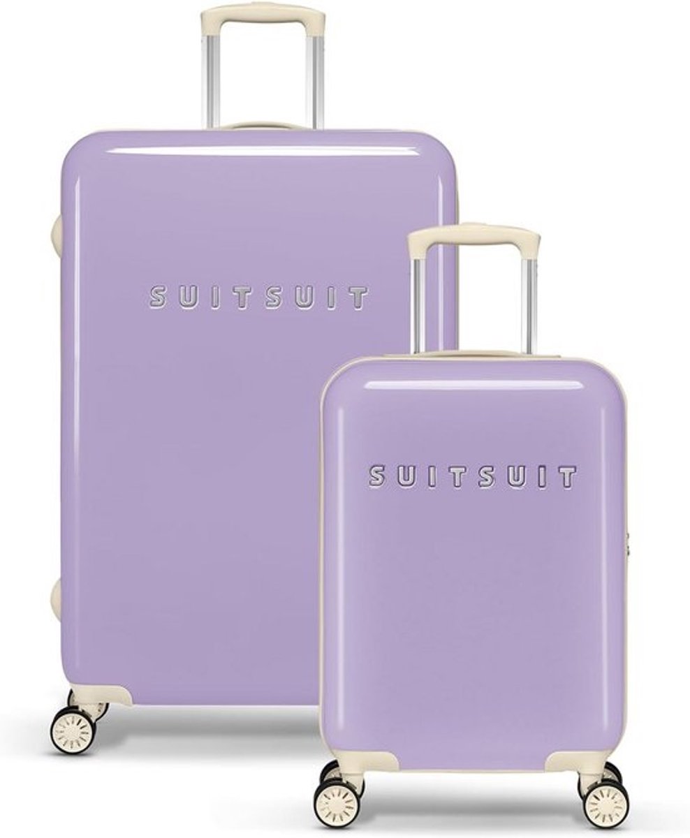 Koffer Set - Reisbagage - Veilig Reizen - Lichtgewicht Polycarbonaat - 76 cm - Blauw en Paars