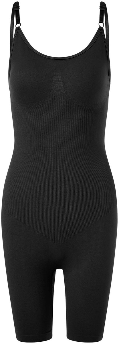 Dames Shaping Bodysuit, Verstelbare Bandjes Lichaam Vormende Kleding, Naadloze Shapewear Kort Broek，Zwart, L