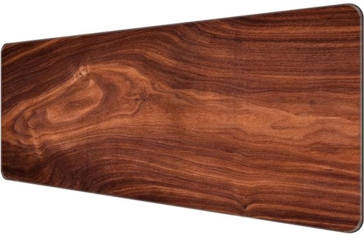 Dunne Uitgebreide Gaming Muismat 31,5x11,8 inch met Gestikte Randen en Houtnerf Design, Lang XXL Toetsenbord en Muismat, Bureaumat voor Gaming Kantoor en Thuis