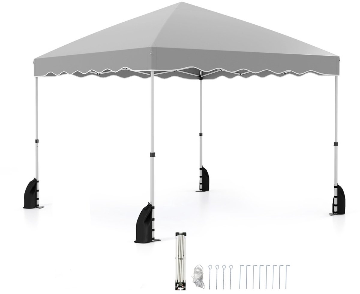 SureDeal® - Partytent - Paviljoen Vouwpaviljoen Waterdicht - Rolltas - Windtouwen - Zandzakken - Haringen Grijs - 300x300x266 cm - Grijs