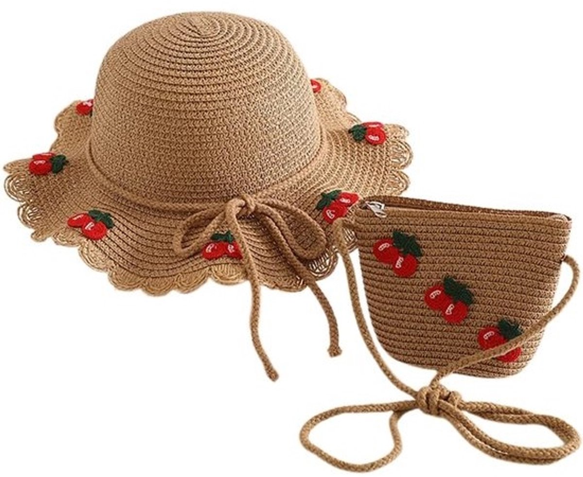 Schattige Strooien Zonnehoed voor Meisjes en Baby's - Zomerhoed voor Strand en Reizen