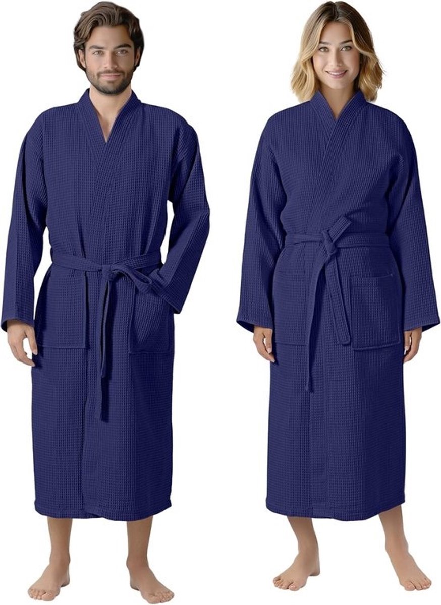 Pique Badjas Reisbadjas Katoen Dames en Heren Grote Maten Ochtendjas Kimono Saunamantel Reizen