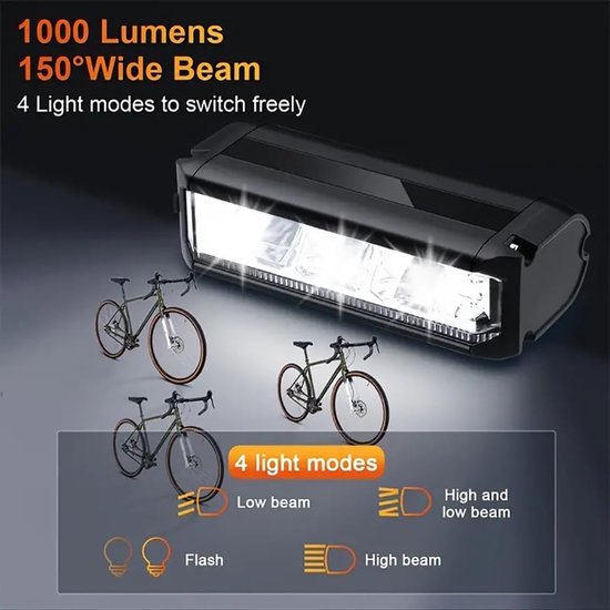 Namajunas - Fietsverlichting Set LED - Fietsverlichting - Fietslamp - Fietslampje - Voorlicht - MTB & Racefiets Verlichting - Waterdicht Fietslicht - USB oplaadbaar — afbeelding 3