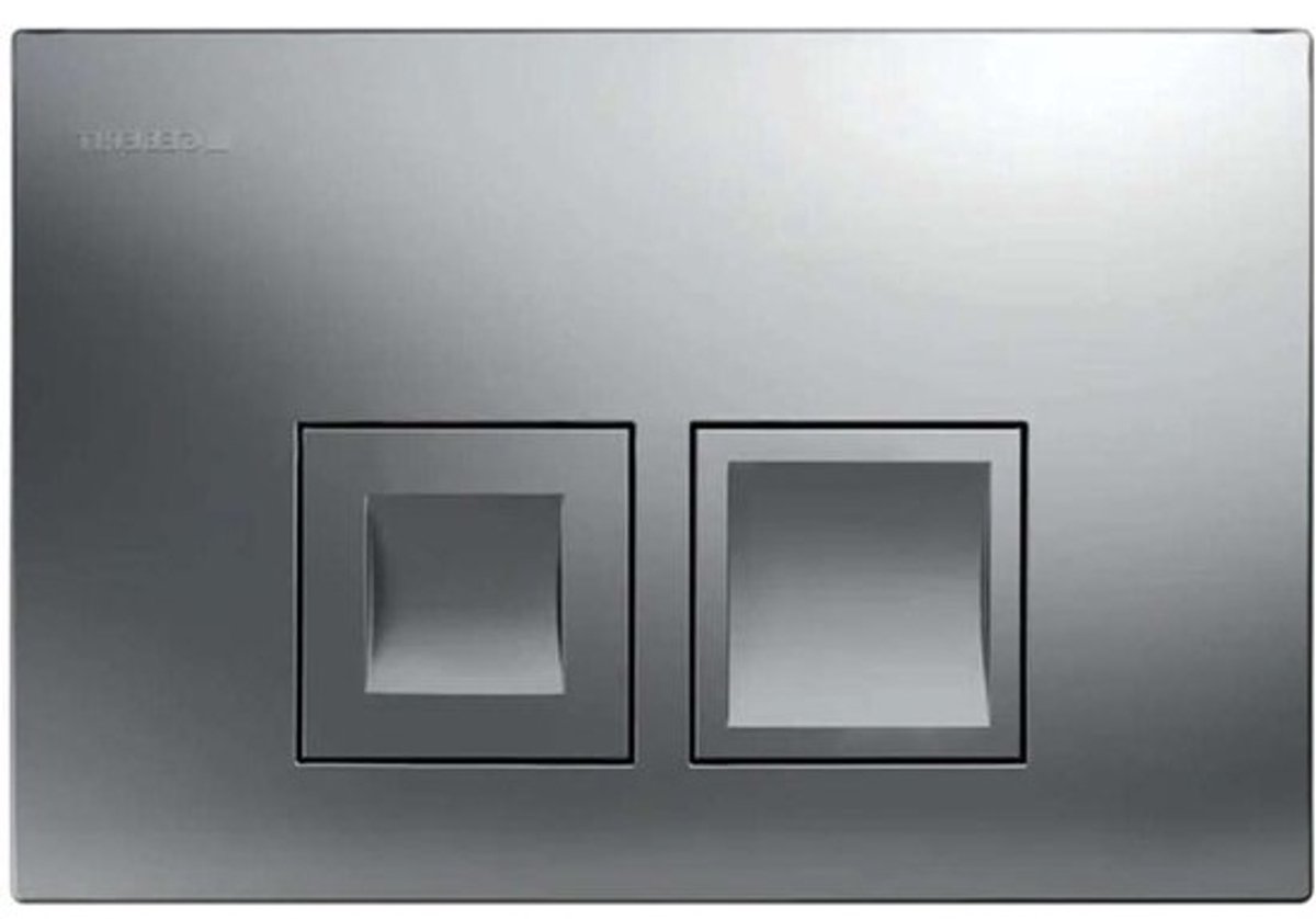 Bevestigingsplaat Toilet - Delta35 Plaat - Inbouwreservoir Onderhoud - Dubbele Spoeling - 298 x 298 cm - Mat Chroom