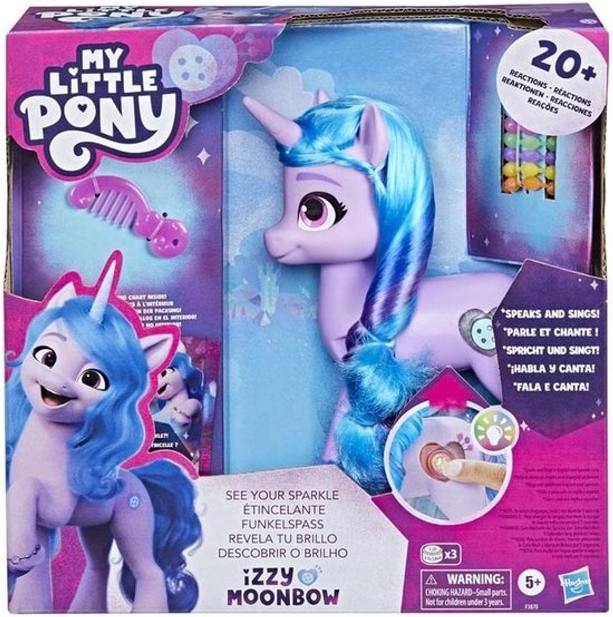 Grote Pony Speelgoedfiguur met Muziek en Lichtjes - 20 cm Figuren Speelset voor Kinderen