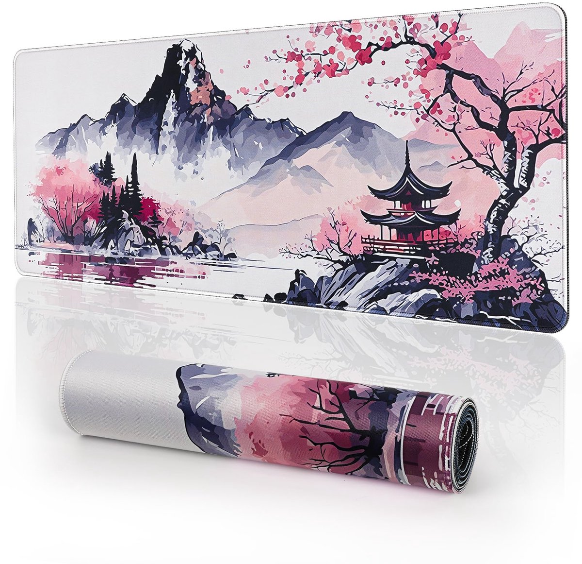 Gaming Muismat XXL - Gestikte randen, Waterdicht, Antislip - Voor PC, MacBook, Laptop - 800 x 300 mm
