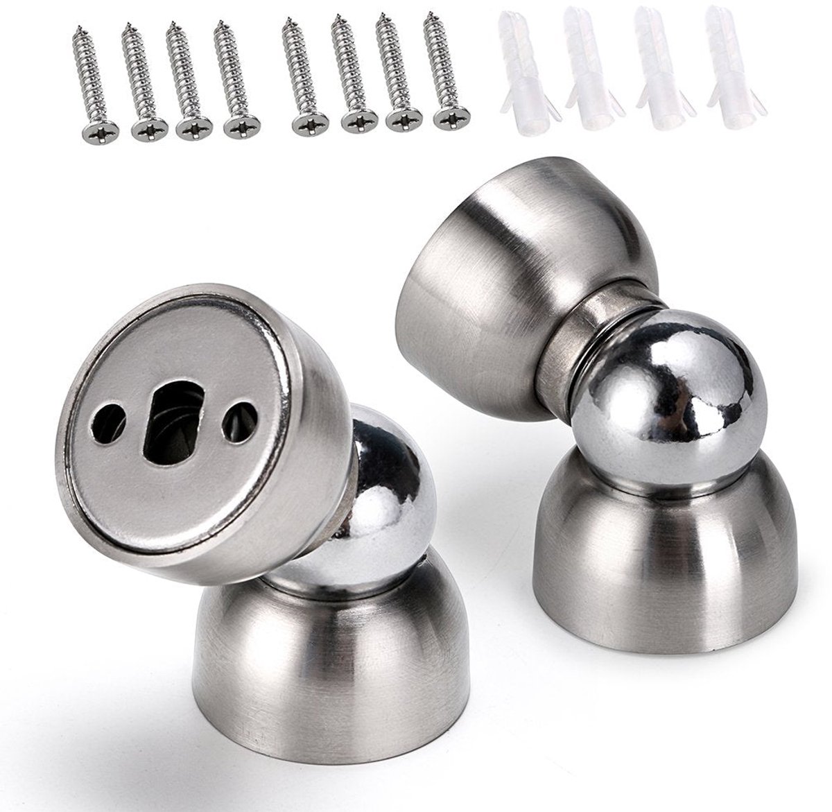 Set van 2 Mini Magnetische Deurstoppers - Voor Wandmontage