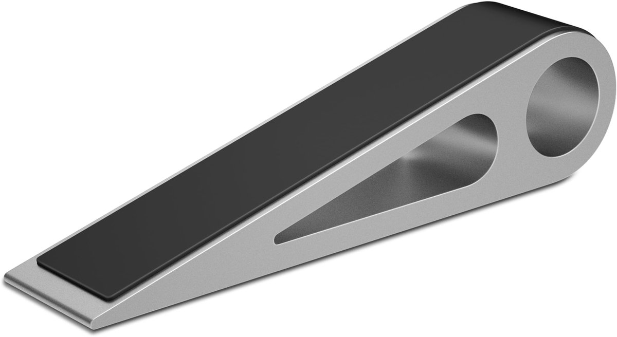 Vloerdeurstopper - Antislip Deurwig van Aluminium en Rubber - Zilver
