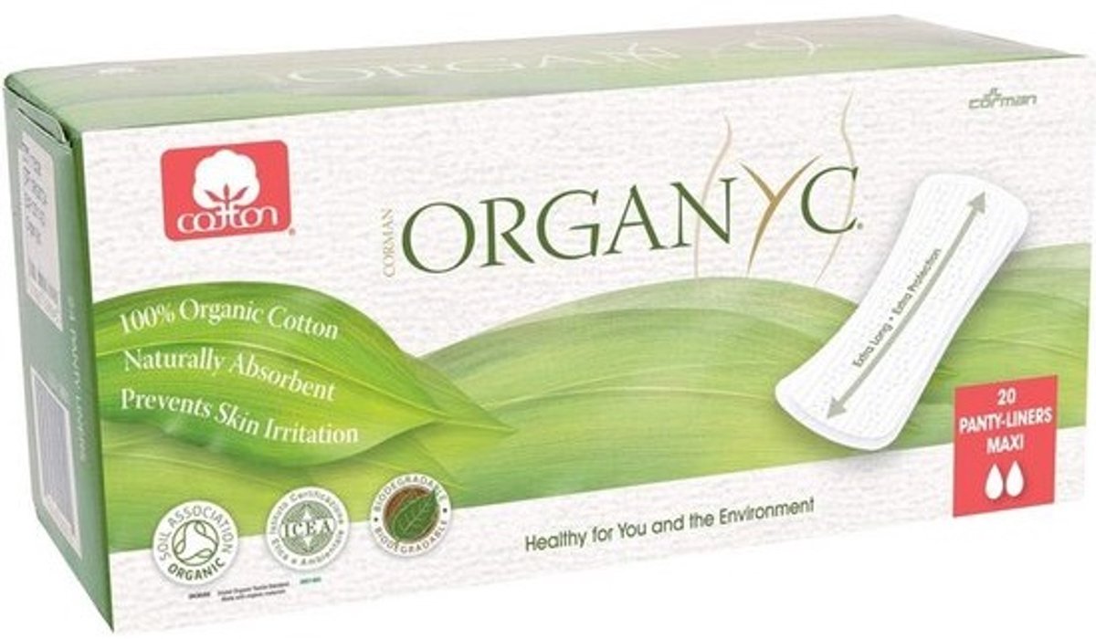 Organyc 20 Extra Lange Platte Liners Voor Dagelijks Gebruik
