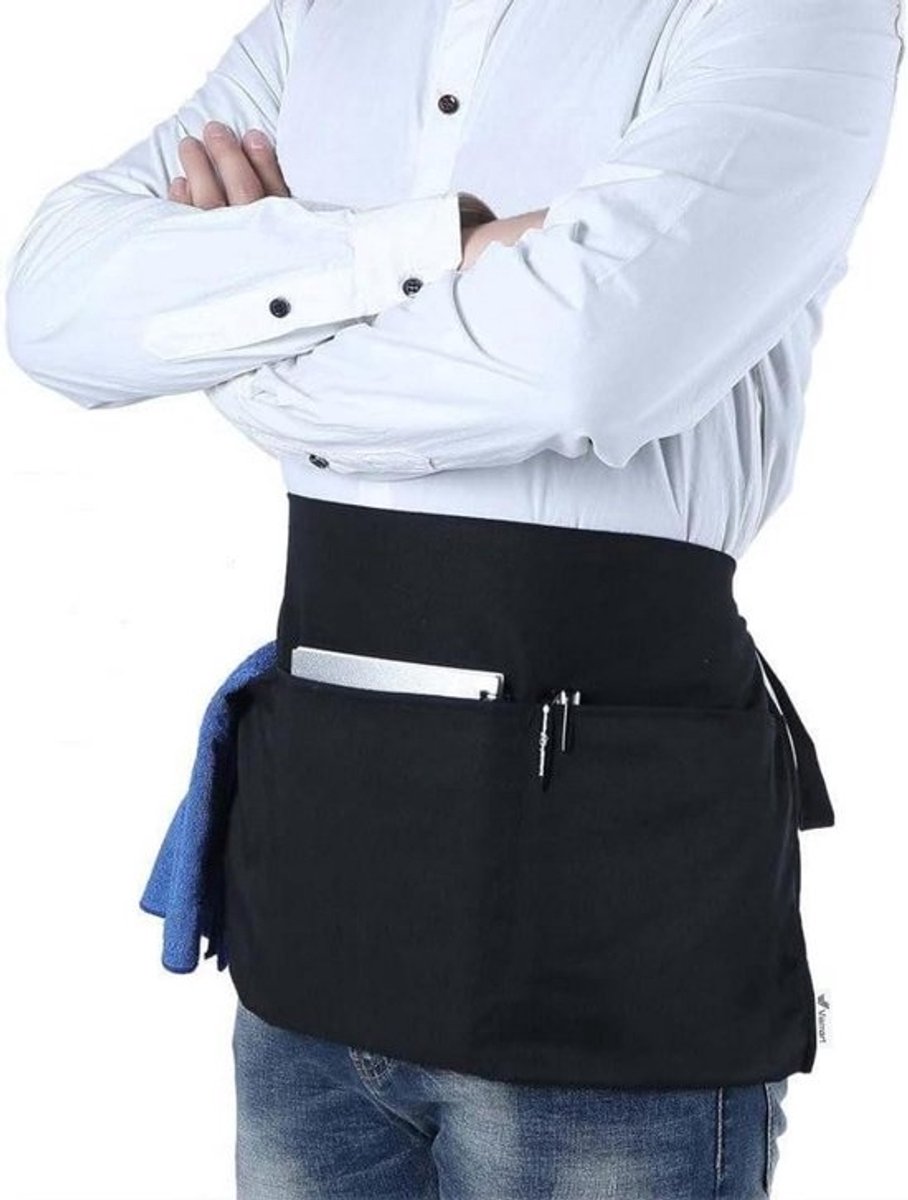 Professioneel Kort Schort voor Horeca en Keuken - Unisex Bistro Schort