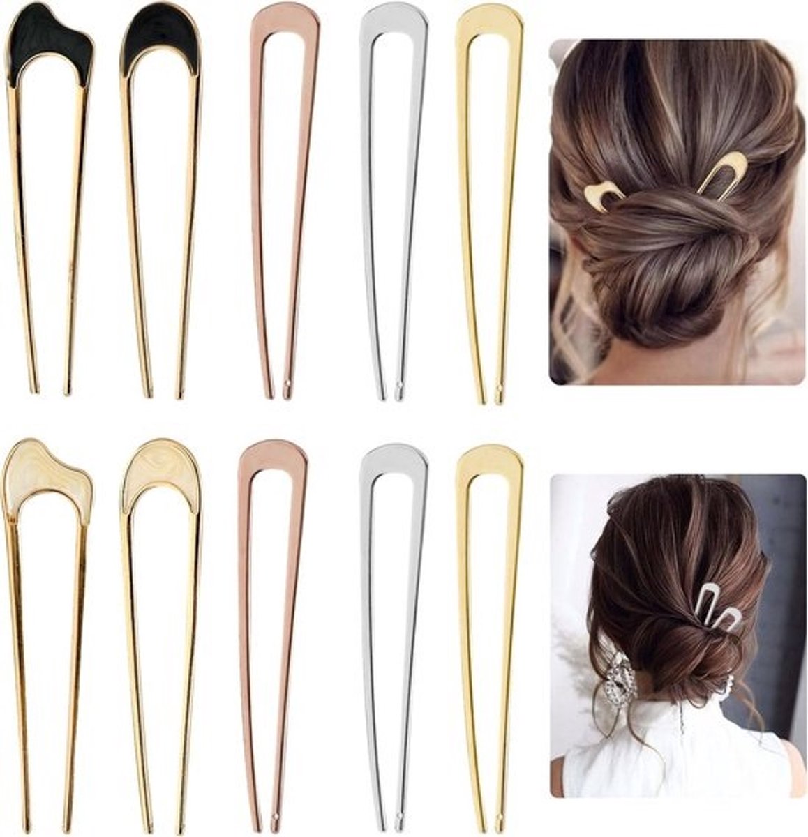 10 Stuks Metalen U-Vormige Haarspelden Haarvorken Vintage Accessoires voor Dames