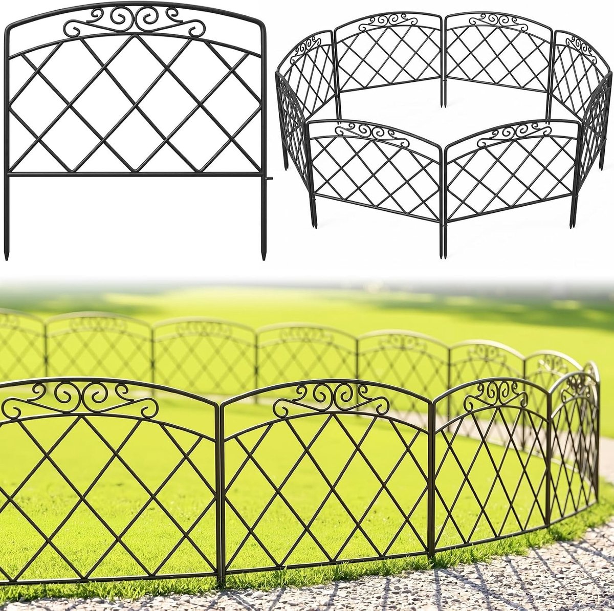 Decoratieve Tuinhek 60cm(H) x 3m(L) RVS Hekpanelen - Geen Graafwerk, Dierenbescherming, Tuin Decoratie