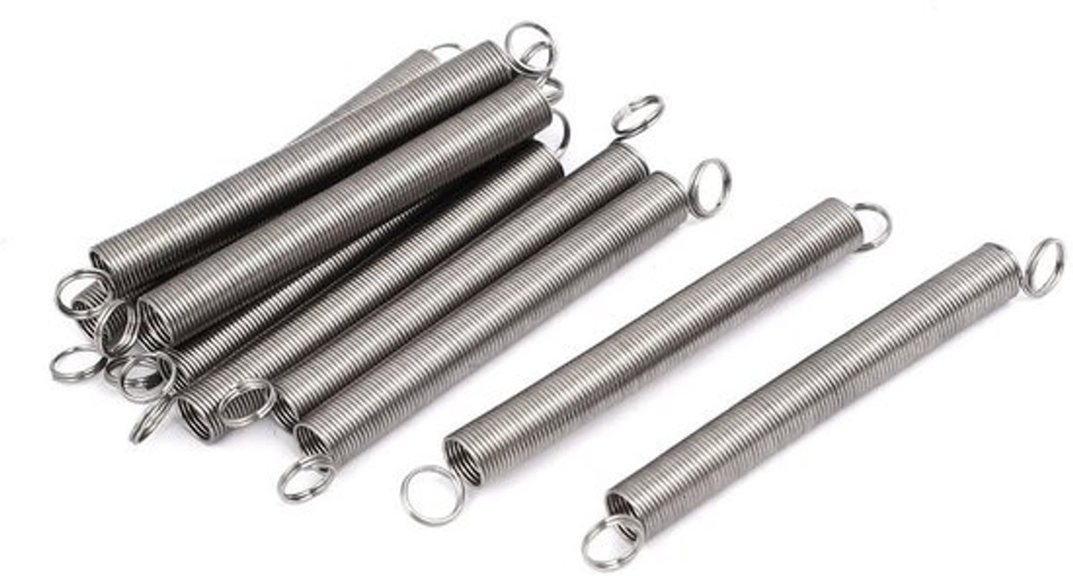 Trekveer set - Spanveren verlengen - Diverse toepassingen - Roestvrij staal - 0.5x6x60mm - Zilverkleurig