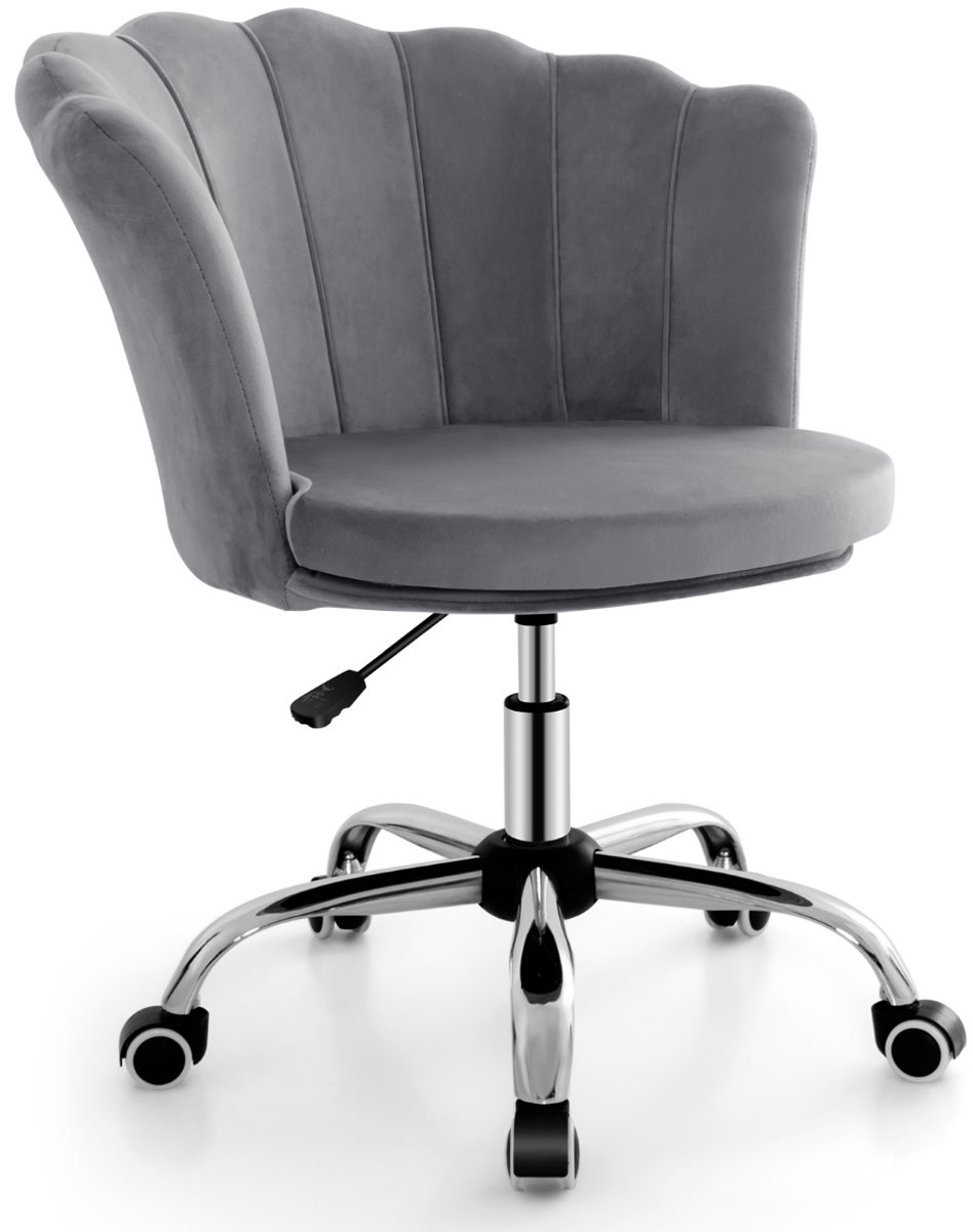 SureDeal® - Fauteuil - Verstelbare Fluwelen Arm - 51x55,5x74,5 cm - Grijs