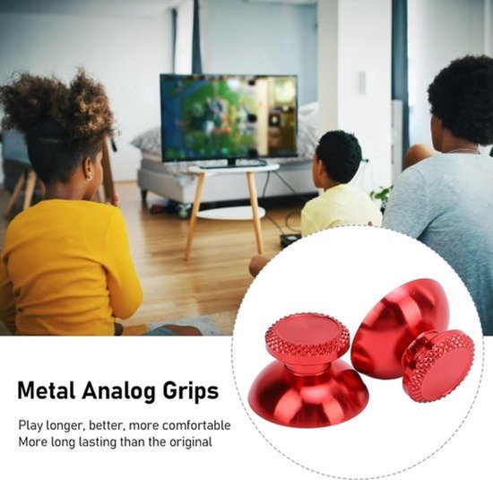 Joystickdoppen - Duimknoppen - Controller Upgrades - Aluminiumlegering - 9x5x2 cm - Rood — afbeelding 2