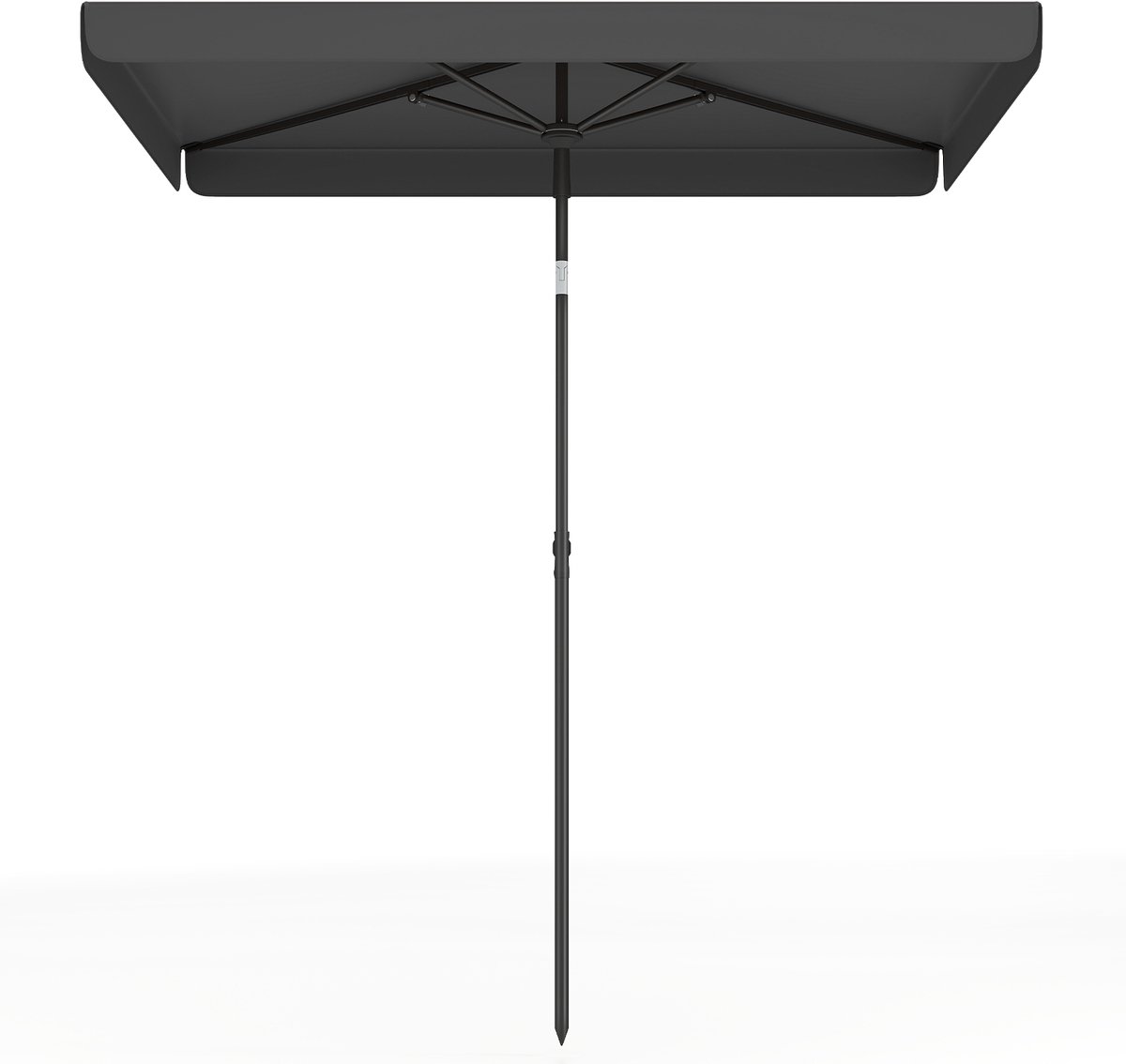 SureDeal® - Parasol - Zonnescherm Rechthoekig Balkonparasol - Hellingshoek Kantelbare Tuinscherm - 200x130x245 cm - Grijs