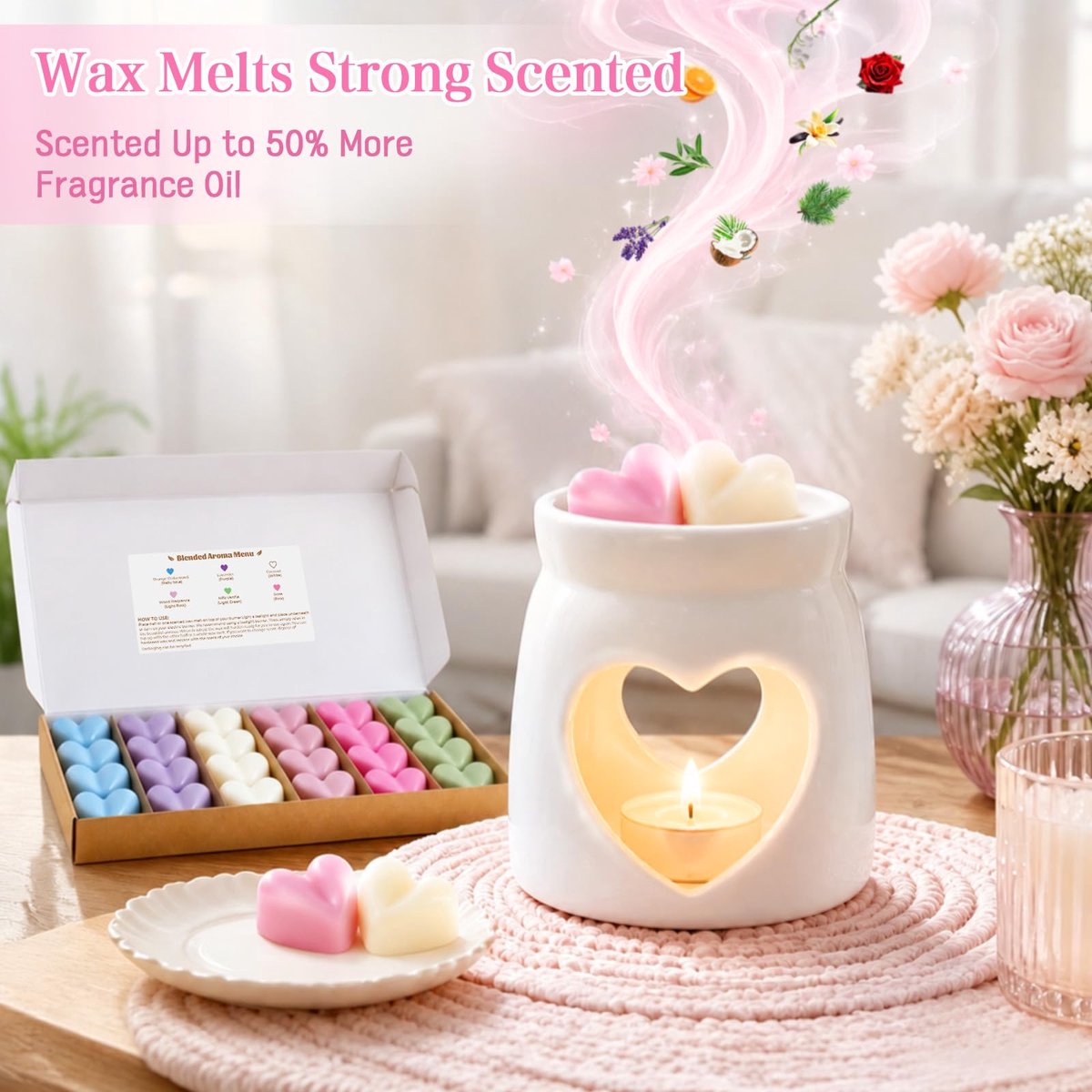 Wax Melts Sterk Geurcadeau - 24 Pack met 6 geuren - Luxe cadeauset Wax Smelt - ShopVlot